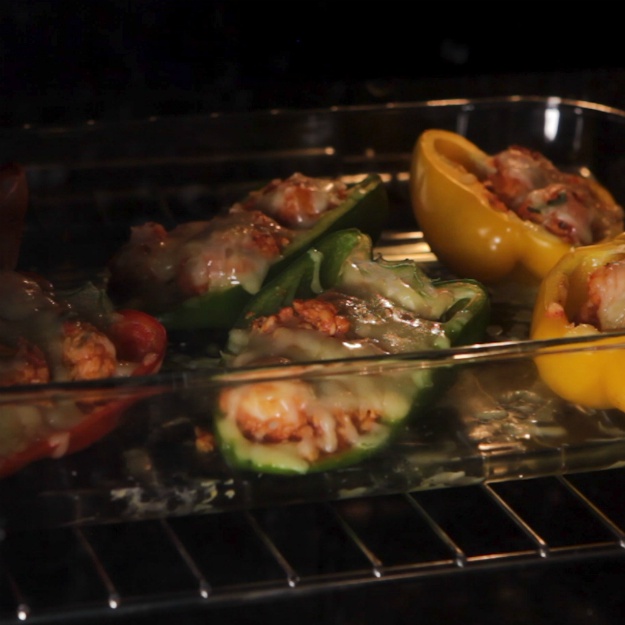 Remove the Foil and Broil | Chicken Parm Stuffed Peppers | stuffed chicken peppers no rice