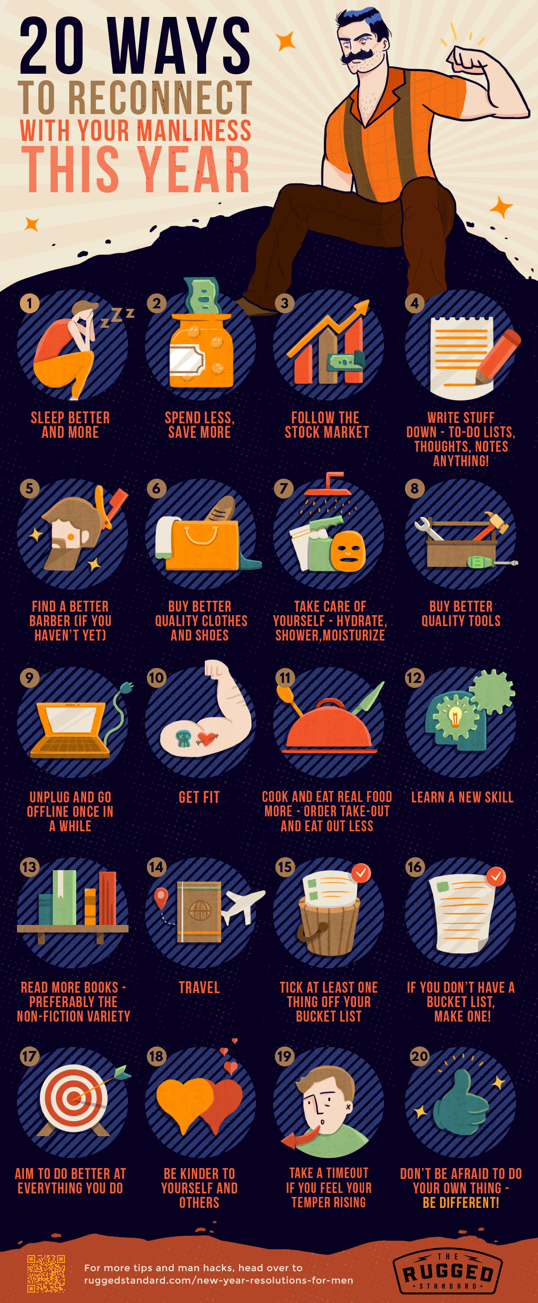 infographic | 20 Ways To Reconnect With Your Manliness This Year